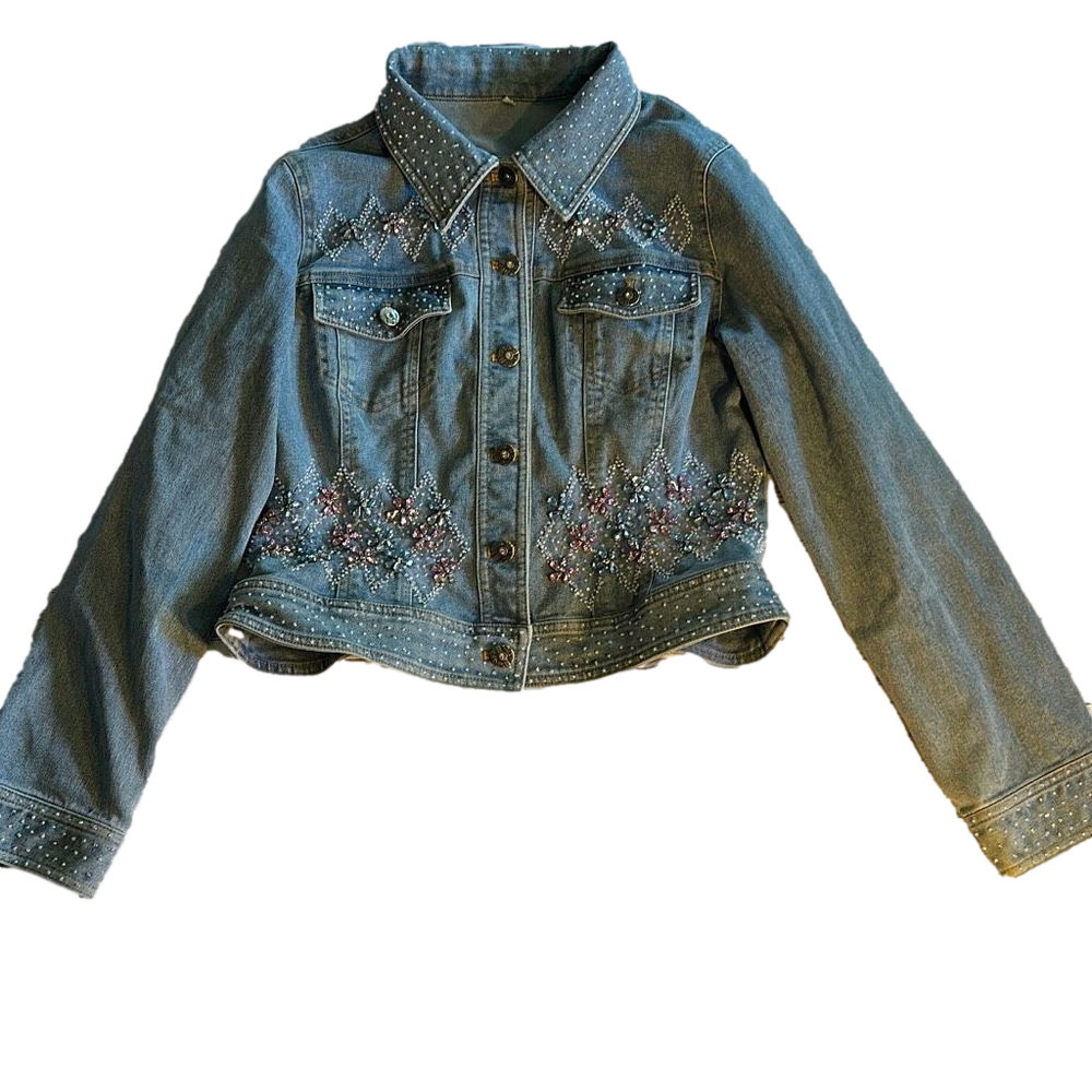 Jean Jacket with Rhinestones. Size 28 JR